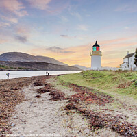 Buy canvas prints of Sunset at Corran Point Lighthouse, Scotland by Iain McLeod