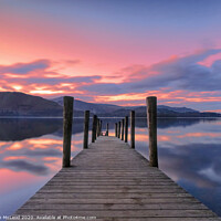 Buy canvas prints of Derwent water Jetty at sunset by Iain McLeod
