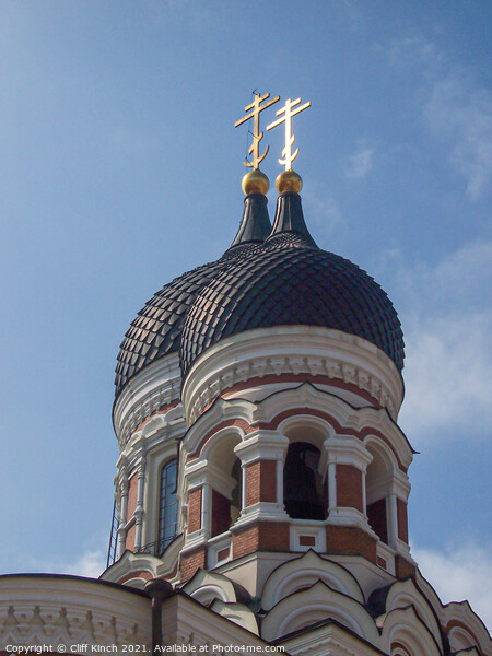 Towers of Alexander Nevsky Cathedral Tallinn Estonia Picture Board by Cliff Kinch