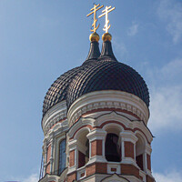 Buy canvas prints of Towers of Alexander Nevsky Cathedral Tallinn Estonia by Cliff Kinch