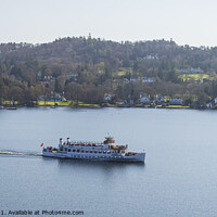 Buy canvas prints of Lake Windermere MV Teal cruising by Cliff Kinch