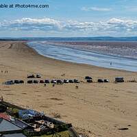 Buy canvas prints of Berrow Beach Panorama by Cliff Kinch