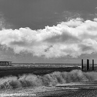 Buy canvas prints of Brighton West Pier monochrome by Cliff Kinch
