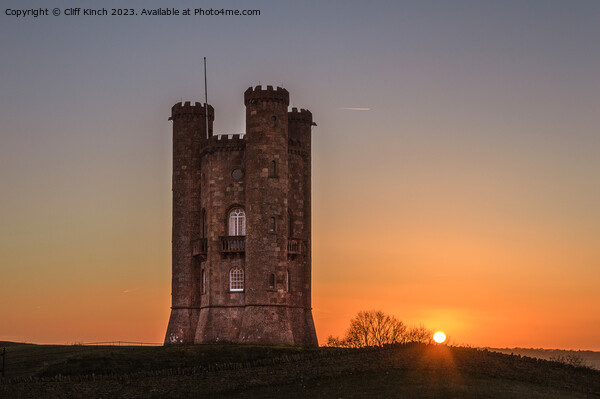 Broadway Tower at Sunset Picture Board by Cliff Kinch