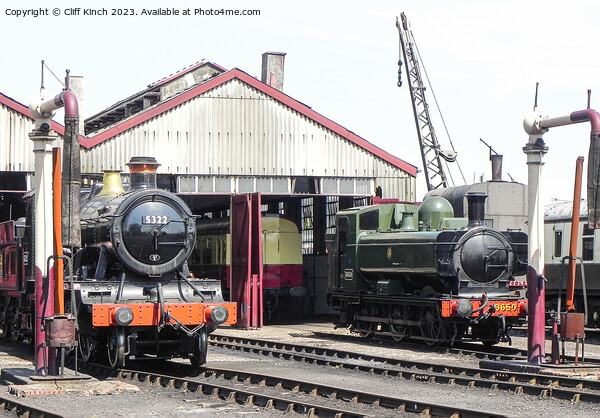 Steam Trains 5322 and 3650 Picture Board by Cliff Kinch