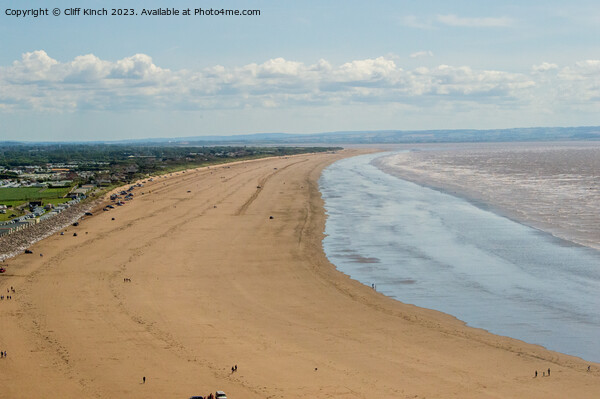 Overlooking Brean Sands Picture Board by Cliff Kinch