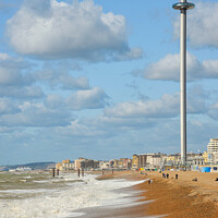 Buy canvas prints of i360 tower Brighton Beach by Cliff Kinch