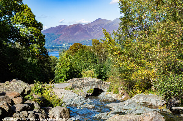 Ashness Bridge Lake District Picture Board by Cliff Kinch