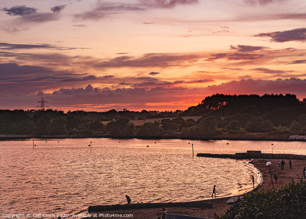 Sunset Lytchett Bay Dorset Picture Board by Cliff Kinch