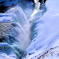 Buy canvas prints of Gullfoss Waterfall Iceland by Mervyn Tyndall