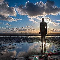 Buy canvas prints of Anthony Gormley statue in a body of water , Crosby by Vicky Outen