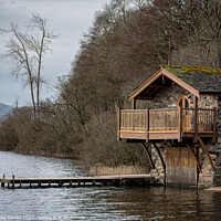 Buy canvas prints of Boat House on Ullswater, Pooley Bridge, Ullswater by Vicky Outen