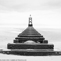 Buy canvas prints of Crosby beach structure in mono by Vicky Outen