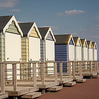 Buy canvas prints of Beach huts on the sea front at Lytham St Annes  by Vicky Outen