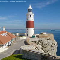 Buy canvas prints of Europa Point lighthouse & cottages, Gibraltar by Vicky Outen