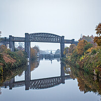 Buy canvas prints of Railway bridge over the Manchester Ship Canal, Warrington by Vicky Outen