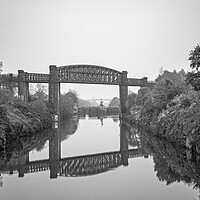 Buy canvas prints of Railway bridge over the Manchester Ship Canal, War by Vicky Outen