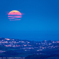 Buy canvas prints of Flower Moon over Torbay by Gary Holpin