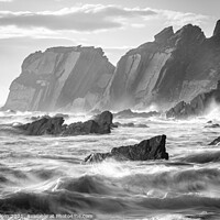 Buy canvas prints of Stormy seas at Ayrmer Cove by Gary Holpin