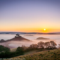 Buy canvas prints of Foggy sunrise at Colmer's Hill Dorset by Gary Holpin