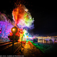 Buy canvas prints of Christmas steam train of lights by Gary Holpin