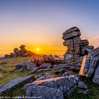 Buy canvas prints of Sunset Staple Tor Dartmoor by Gary Holpin