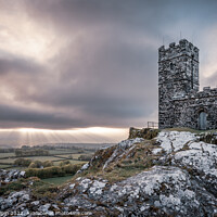 Buy canvas prints of God rays at sunset at Brentor Church by Gary Holpin
