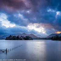 Buy canvas prints of Moody Derwent Water sunset by Gary Holpin