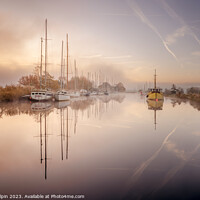 Buy canvas prints of Boats in a winter mist by Gary Holpin