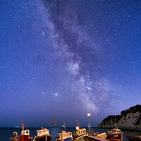 Buy canvas prints of A million stars over Beer Beach by Gary Holpin
