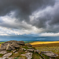 Buy canvas prints of Stormy skies over Black Tor, Dartmoor by Gary Holpin