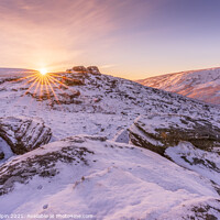 Buy canvas prints of Winter sunrise over Black Tor, Dartmoor by Gary Holpin