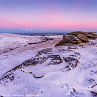 Buy canvas prints of A pastel winter dawn on Black Tor, Dartmoor by Gary Holpin