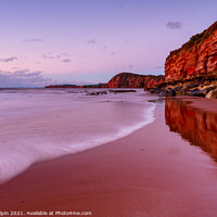 Buy canvas prints of Pastel dawn on Sidmouth Beach by Gary Holpin