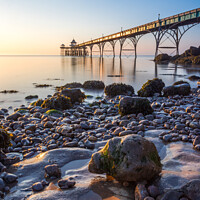 Buy canvas prints of Sunset at Clevedon Pier by Patrick Metcalfe