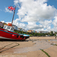Buy canvas prints of Beached in Tenby Harbour by Patrick Metcalfe