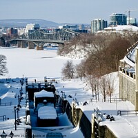 Buy canvas prints of Rideau Canal in Winter by Stephanie Moore