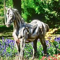 Buy canvas prints of Wooden horse by Stephanie Moore