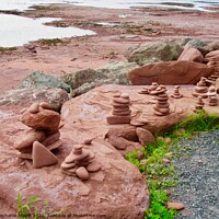 Buy canvas prints of Small rock sculptures by Stephanie Moore