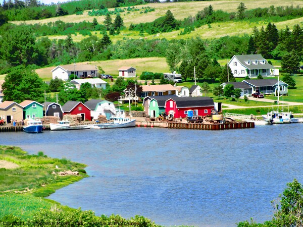 PEI Fishing Village Picture Board by Stephanie Moore