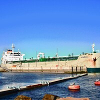 Buy canvas prints of Large ocean going freighter by Stephanie Moore