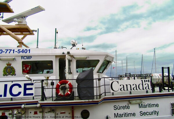 RCMP Police Boat Picture Board by Stephanie Moore