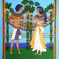 Buy canvas prints of Egyptian Pharaoh and his Queen by Stephanie Moore