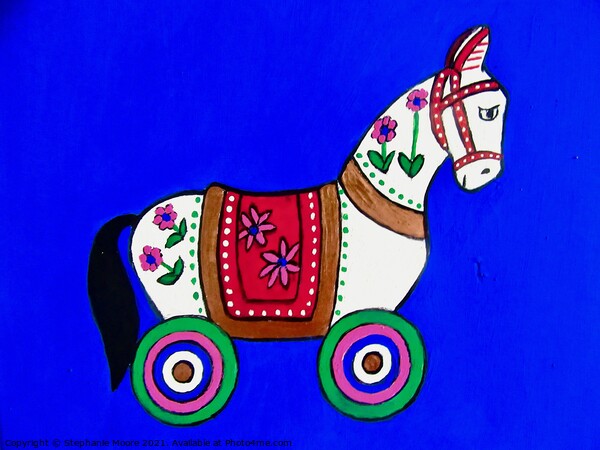 Wheeled toy wooden horse Picture Board by Stephanie Moore