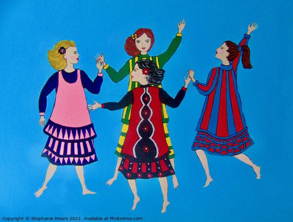 Girls Dancing Picture Board by Stephanie Moore