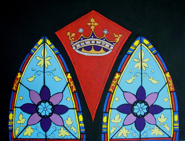 Painting of a Stained glass window  Picture Board by Stephanie Moore