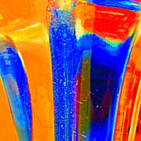 Buy canvas prints of Abstract in Orange and blue by Stephanie Moore