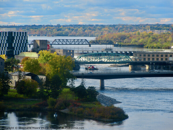 Bridges across the Ottawa River Picture Board by Stephanie Moore