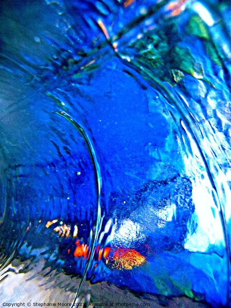 Blue Glass Abstract Picture Board by Stephanie Moore