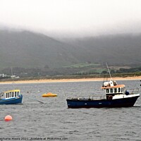 Buy canvas prints of Fishing boats in the rain by Stephanie Moore